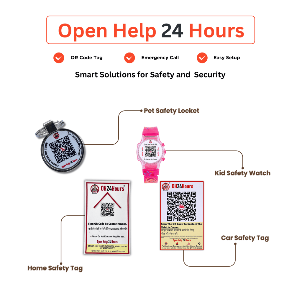 open help 24 hours safety QR Codes